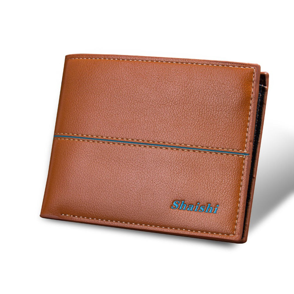 Men Faux Leather Purse OL Style Business Short Purses ID credit Card holder Clutch Coin Wallet J4U66