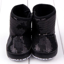 Sequin Baby Girl High Boots Soft Sole Anti Slip Warm Toddler Girls Shoes First Walkers J4U66