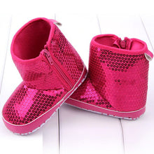 Sequin Baby Girl High Boots Soft Sole Anti Slip Warm Toddler Girls Shoes First Walkers J4U66