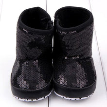 Sequin Baby Girl High Boots Soft Sole Anti Slip Warm Toddler Girls Shoes First Walkers J4U66