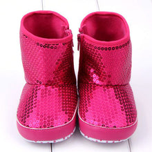 Sequin Baby Girl High Boots Soft Sole Anti Slip Warm Toddler Girls Shoes First Walkers J4U66