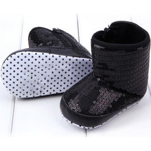 Sequin Baby Girl High Boots Soft Sole Anti Slip Warm Toddler Girls Shoes First Walkers J4U66