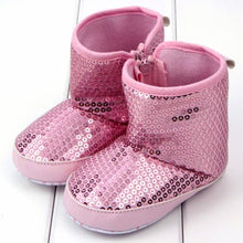 Sequin Baby Girl High Boots Soft Sole Anti Slip Warm Toddler Girls Shoes First Walkers J4U66