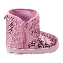 Sequin Baby Girl High Boots Soft Sole Anti Slip Warm Toddler Girls Shoes First Walkers J4U66