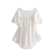 Baby Girls Dress Fashion Fan Bamboo Fishtail White Cotton Girl Dresses J4U66
