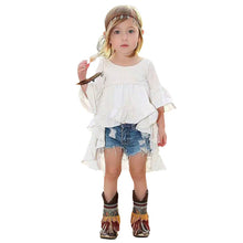 Baby Girls Dress Fashion Fan Bamboo Fishtail White Cotton Girl Dresses J4U66