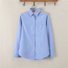 women shirts solid point collar long sleeve blouses women chest pocket casual tops blouse blusas J4U66