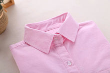 women shirts solid point collar long sleeve blouses women chest pocket casual tops blouse blusas J4U66