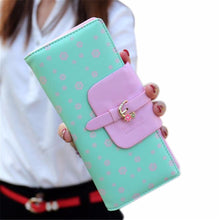Women Zipper Long Purse Wallet Credit Card Holder Cute Floral Print Standard Wallet Handbag J4U66