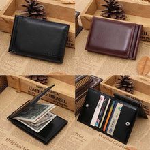 men's PU Leather Card Cash Receipt Holder Organizer Bifold Wallet Purse Business Wallet / J4U66