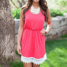 Women Ladies Sleeveless Vest Tank Mini Dress Tunic Lace Sundress LE2 J4U66