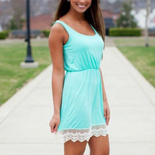 Women Ladies Sleeveless Vest Tank Mini Dress Tunic Lace Sundress LE2 J4U66