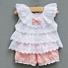 Sweet Baby Kids Girls 2pcss Outfit Clothes Ruffled T-shirt Tops + Dot Pants Suit Clothing Sets J4U66