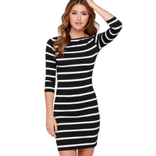 Women Bodycon Wrap Women's Fashion Dresses Clothing Casual Striped Slimming Dress J4U66