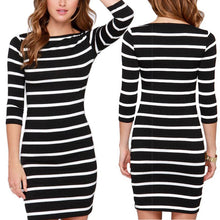 Women Bodycon Wrap Women's Fashion Dresses Clothing Casual Striped Slimming Dress J4U66