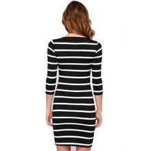 Women Bodycon Wrap Women's Fashion Dresses Clothing Casual Striped Slimming Dress J4U66