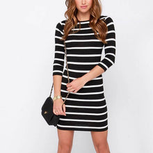 Women Bodycon Wrap Women's Fashion Dresses Clothing Casual Striped Slimming Dress J4U66
