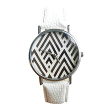 Mance Colorful Geometric Pattern Leather Band Analog Quartz Vogue Unisex Women Boy Girl Wrist Watch relogio feminino J4U66