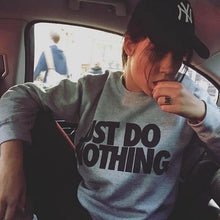 just do nothing sudaderas mujer women casual long sleeve hoodie jumper pullover sweatshirt tops shirt J4U66
