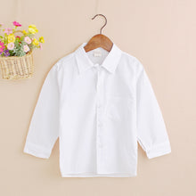 Kid Boy Lapel Formal Solid Tops Toddler Button Front White Baby Shirt J4U66