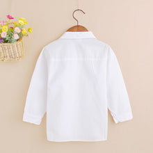 Kid Boy Lapel Formal Solid Tops Toddler Button Front White Baby Shirt J4U66