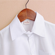 Kid Boy Lapel Formal Solid Tops Toddler Button Front White Baby Shirt J4U66