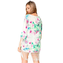 kimono women blouses batwing sleeve chiffon women cardigan loose flower print-shirts casual tops blusas femininas J4U66