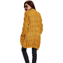 korean style solid coat femme hiver women knitted long sweatercardigans lantern sleeves pockets outfits feminino J4U66