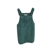 Korean Style College Wind Restoring Ancient Ways Corduroy Suspenders Big Pocket Straight Vest Dress LE3 J4U66
