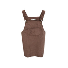 korean style college wind restoring ancient ways corduroy suspenders big pocket straight vest dress J4U66