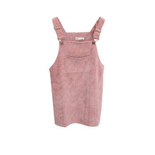 Korean Style College Wind Restoring Ancient Ways Corduroy Suspenders Big Pocket Straight Vest Dress LE3 J4U66