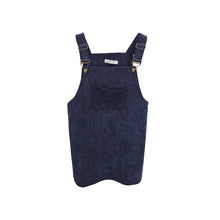 Korean Style College Wind Restoring Ancient Ways Corduroy Suspenders Big Pocket Straight Vest Dress LE3 J4U66