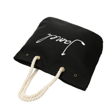 lady large capacity canvas beach bag letter print casual tote women canvas handbag daily use single shoulder shopping bags J4U66