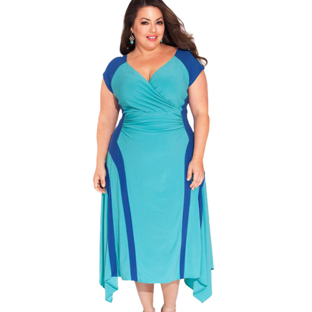 Larger Plus Size Women Sexy V Neck Bandage Body-con Long Maxi Casual Dress J4U66