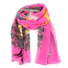 Long Fashion Peacock Plum Print Chiffon Scarf Women Scarves Shawls Desigual Brand foulard cachecol feminino echarpe J4U66