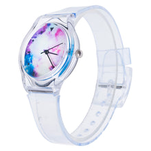 Lovely Kids Watches Star & Sky Pattern Quartz Watch Children Students Watch Girls Popular Ssilicone Strap Elegant Wristwatch J4U66