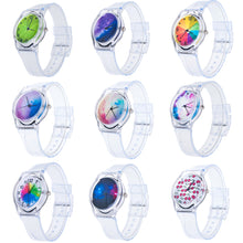 Lovely Kids Watches Star & Sky Pattern Quartz Watch Children Students Watch Girls Popular Ssilicone Strap Elegant Wristwatch J4U66