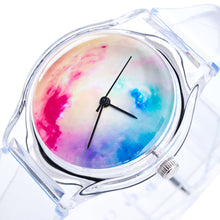 Lovely Kids Watches Star & Sky Pattern Quartz Watch Children Students Watch Girls Popular Ssilicone Strap Elegant Wristwatch J4U66