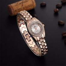 Luxury Brand Rhinestone Bracelet Quartz Watch Women Fashion Rose Gold Watch Women Wrist Watches Hour Relogio Feminino J4U66