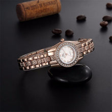 Luxury Brand Rhinestone Bracelet Quartz Watch Women Fashion Rose Gold Watch Women Wrist Watches Hour Relogio Feminino J4U66