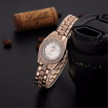 Luxury Brand Rhinestone Bracelet Quartz Watch Women Fashion Rose Gold Watch Women Wrist Watches Hour Relogio Feminino J4U66