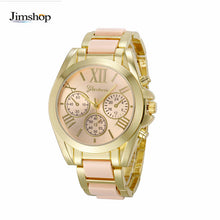Luxury Brand Watches Women Geneva Quartz Analog Wristwatch Golden Band Roman Numerals Dial Watch Relogio Feminino 10 Color J4U66
