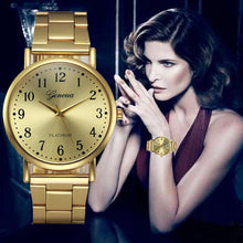 Luxury Fashion Women Man Glod Crystal Stainless Steel Analog Quartz Wrist Watch Reloj Geneva Wrist watch woman J4U66