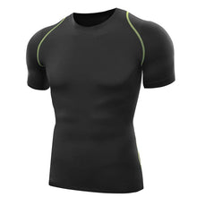 Men T Shirts Tops Tights Fitness Base Layer Tops Short Sleeve O-Neck Compression T Shirts S-XXL J4U66