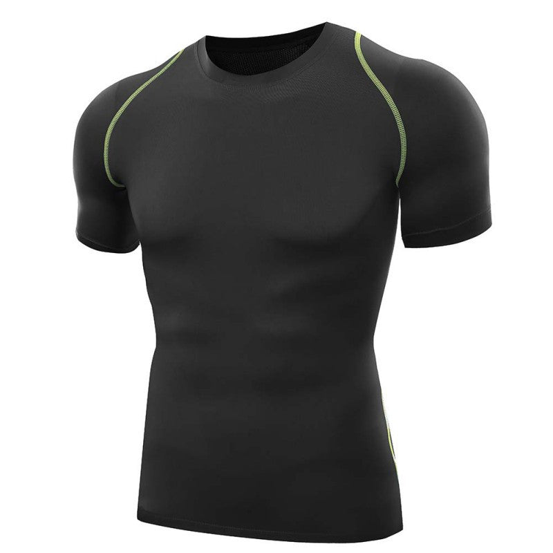 Men T Shirts Tops Tights Fitness Base Layer Tops Short Sleeve O-Neck Compression T Shirts S-XXL J4U66