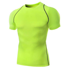 Men T Shirts Tops Tights Fitness Base Layer Tops Short Sleeve O-Neck Compression T Shirts S-XXL J4U66
