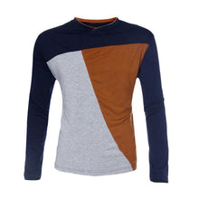 Men Tops Fashion Mens Slim Fit Cotton V-Neck Long Sleeve Casual T-Shirt Tops J4U66