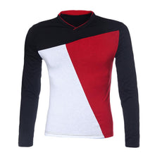 Men Tops Fashion Mens Slim Fit Cotton V-Neck Long Sleeve Casual T-Shirt Tops J4U66