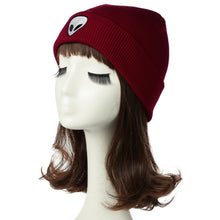 men women knitted beanies hat plain alien embroidery gorros masculino dome fall cap warm crochet skull hat headwear J4U66