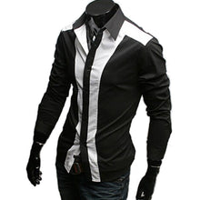Mens Slim fit Fashion Famous Design Business Mens Casual Long Sleeve Slim Tops turndown collar Shirt Quality 2 Colors J4U66